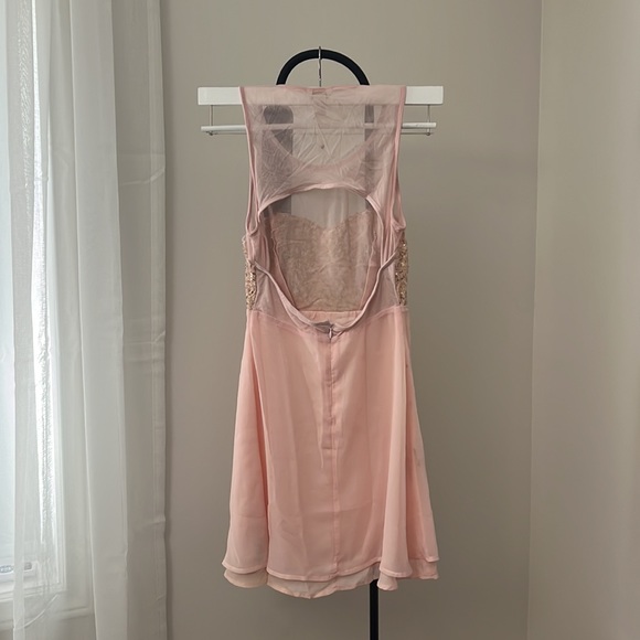 Pink sequin top aline mini dress - Picture 2 of 2